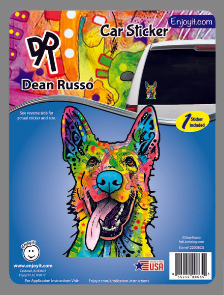 German Shephard Car Sticker by Dean Russo
