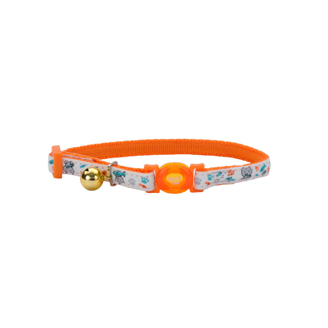 Safe Cat Glow in the Dark Adjustable Breakaway Collar Orange Cat
