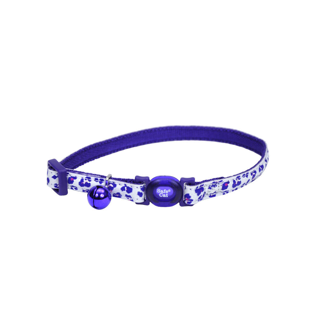 Safe Cat Glow in the Dark Adjustable Breakaway Collar Purple Leopard