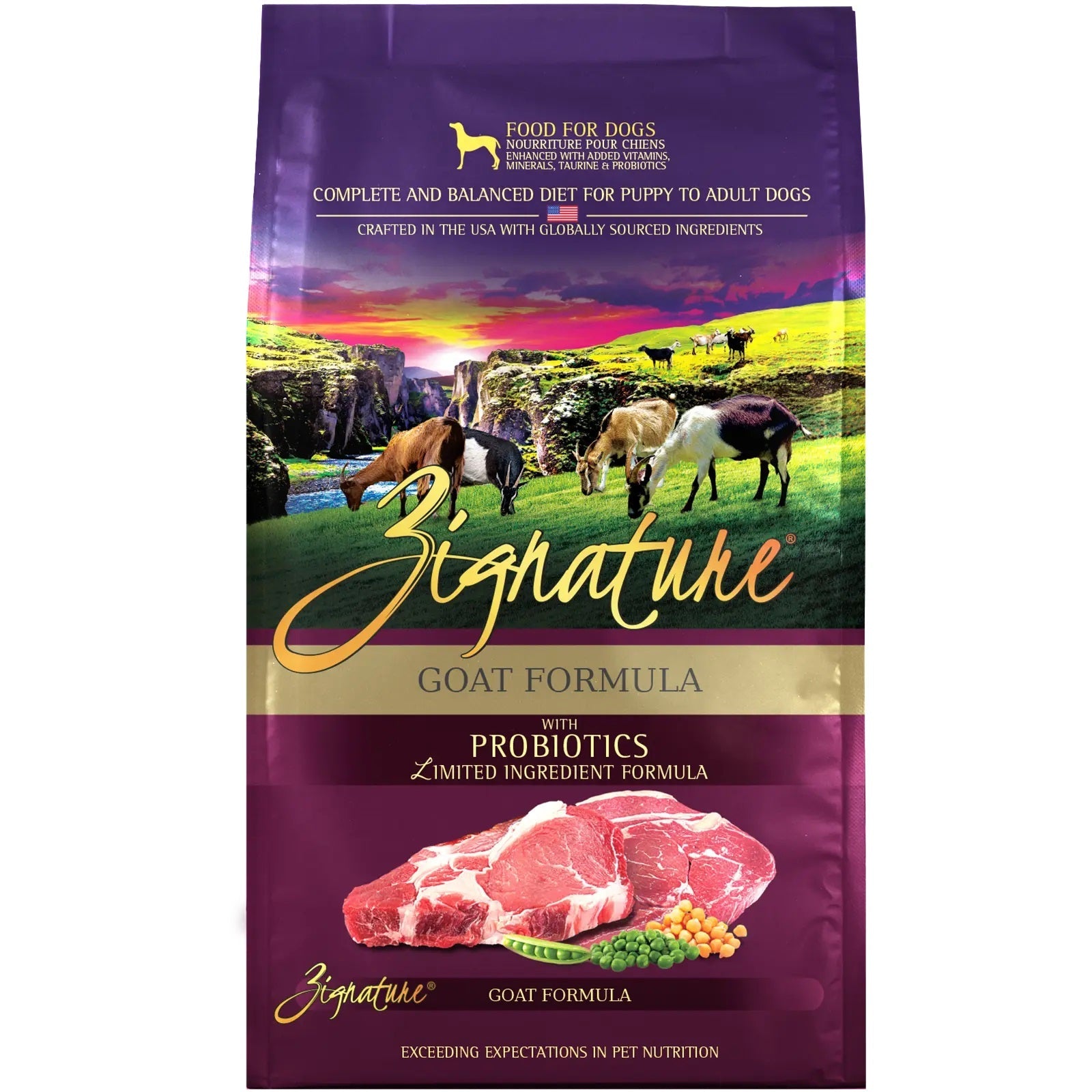 Goat Formula Dry Dog Food by Zignature 25 lbs (No shipping)