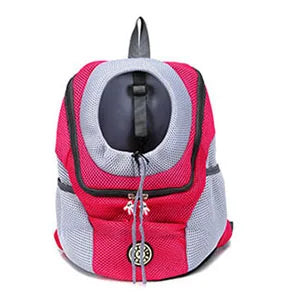 Pet Carrier Backpack for Dogs & Cats — Wearable Front/Back Mesh Travel Bag, Adjustable Double Shoulder, S/M/L (Up to 10 kg / 22 lb) Red China Mainland