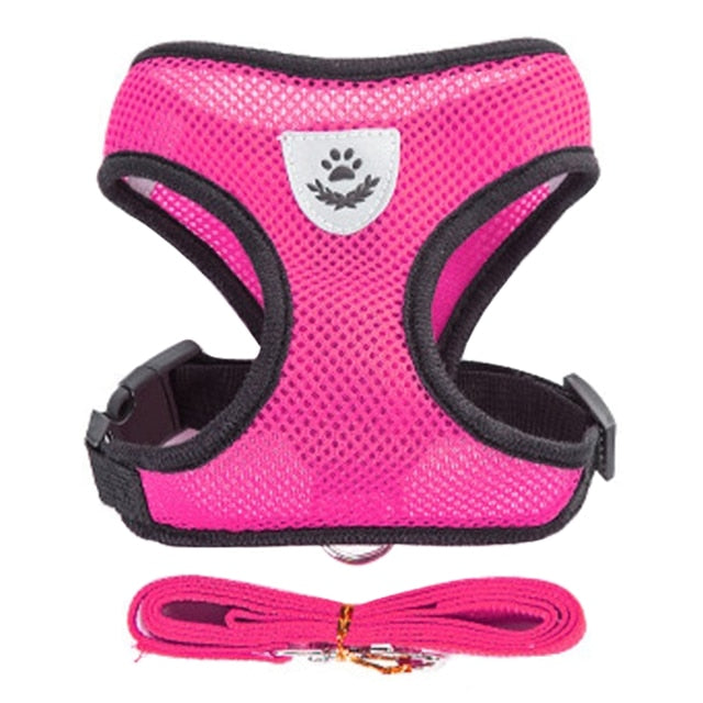 Cat Dog Harness Vest Walking Lead Adjustable Leash Rose Red China