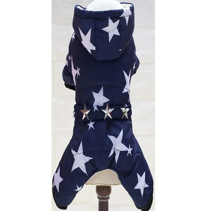 HOT Pet Dog Clothes Coat Winter Warm Outerwear Thicken Dog Costume Clothing Wadded Jacket Pet Cat Products Clothes For Dog Puppy blue