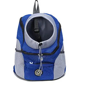 Pet Carrier Backpack for Dogs & Cats — Wearable Front/Back Mesh Travel Bag, Adjustable Double Shoulder, S/M/L (Up to 10 kg / 22 lb) Blue China Mainland