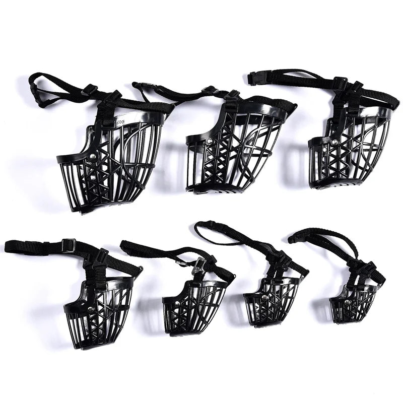 Adjustable Dog Muzzle for Small Medium Large Dogs | Safety Breathable Pet Mouth Mask Black Default