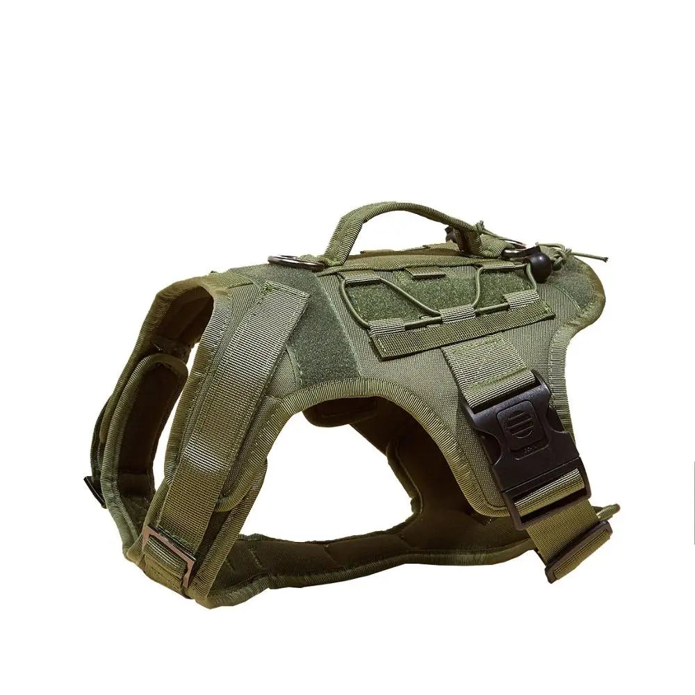Tactical Dog Vest Harness No Pull Comfortable Adjustable Pet Harness For Medium Large Dog Military Training With Handle Labrador Army green XL CHEST33.4-43.5IN