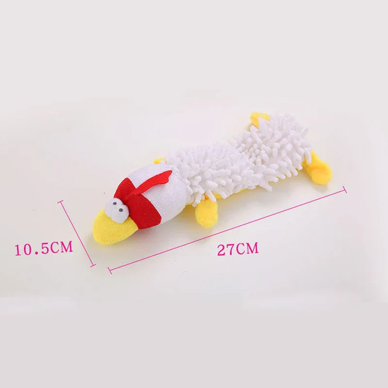 Durable Plush Squeaky Dog Chew Toy for Small Dogs, Animal Shape Puppy Toy for Chihuahua Yorkie Bichon White Chick As the pictures CN