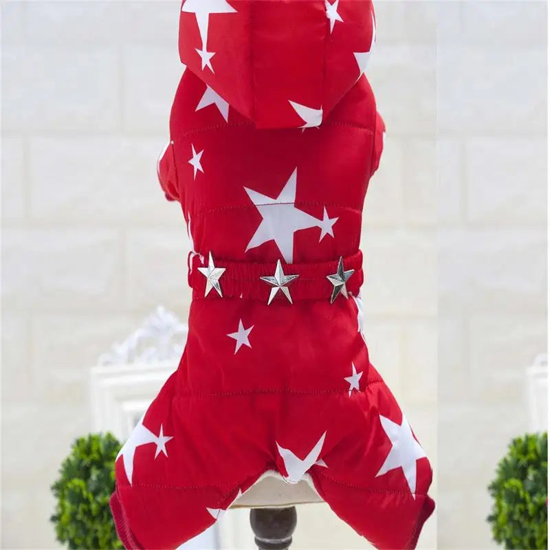 HOT Pet Dog Clothes Coat Winter Warm Outerwear Thicken Dog Costume Clothing Wadded Jacket Pet Cat Products Clothes For Dog Puppy red