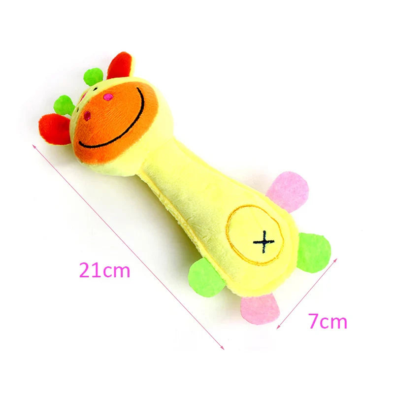 Durable Plush Squeaky Dog Chew Toy for Small Dogs, Animal Shape Puppy Toy for Chihuahua Yorkie Bichon Yellow Giraffe As the pictures CN