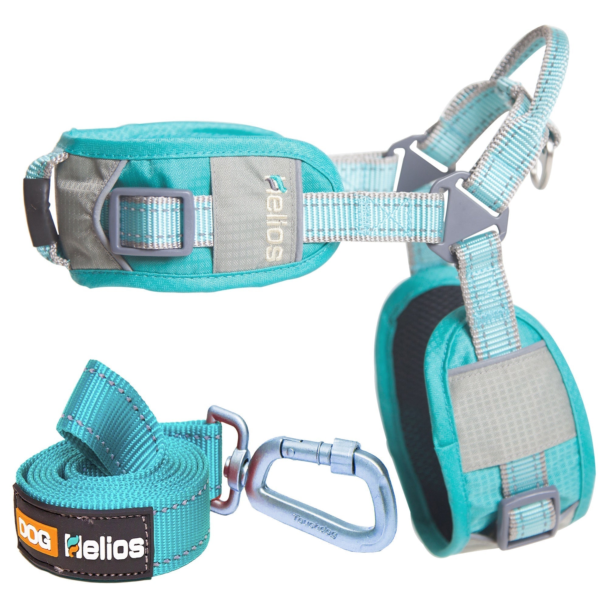 Dog Helios Tripod Superior Comfort Leash and Harness Medium Aqua