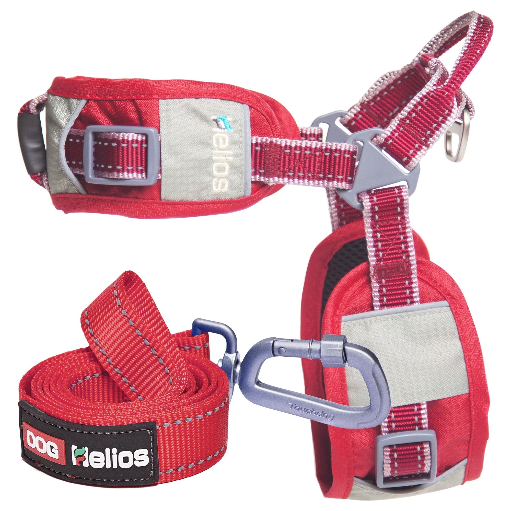 Dog Helios Tripod Superior Comfort Leash and Harness Red
