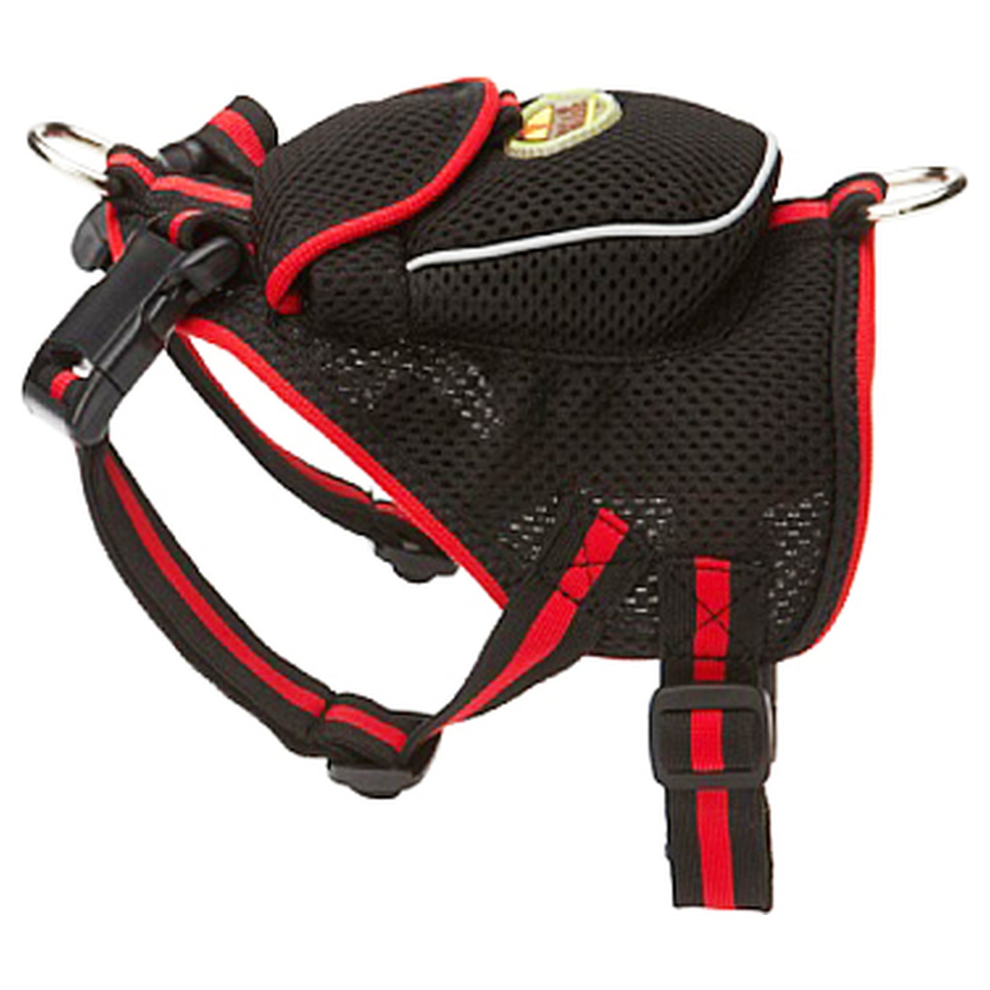 Pet Life ® 'Pocket Bark' Reflective Adjustable Fashion Pet Dog Harness w/ Hook-and-Loop Pouch and Dual Harness Rings Black