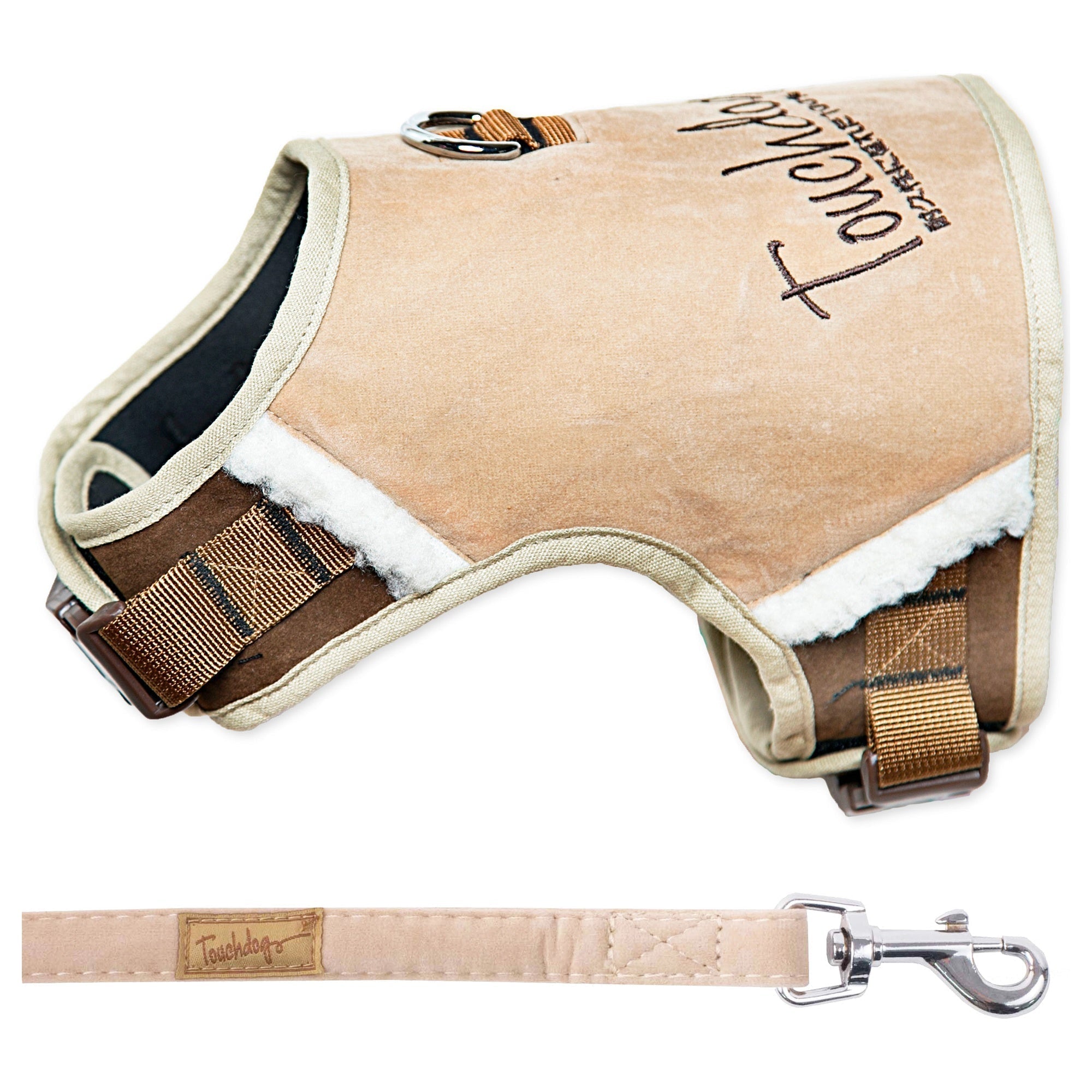 Touchdog ® 'Tough-Boutique' 2-in-1 Adjustable Fashion Dog Harness and Leash Light Sand Brown