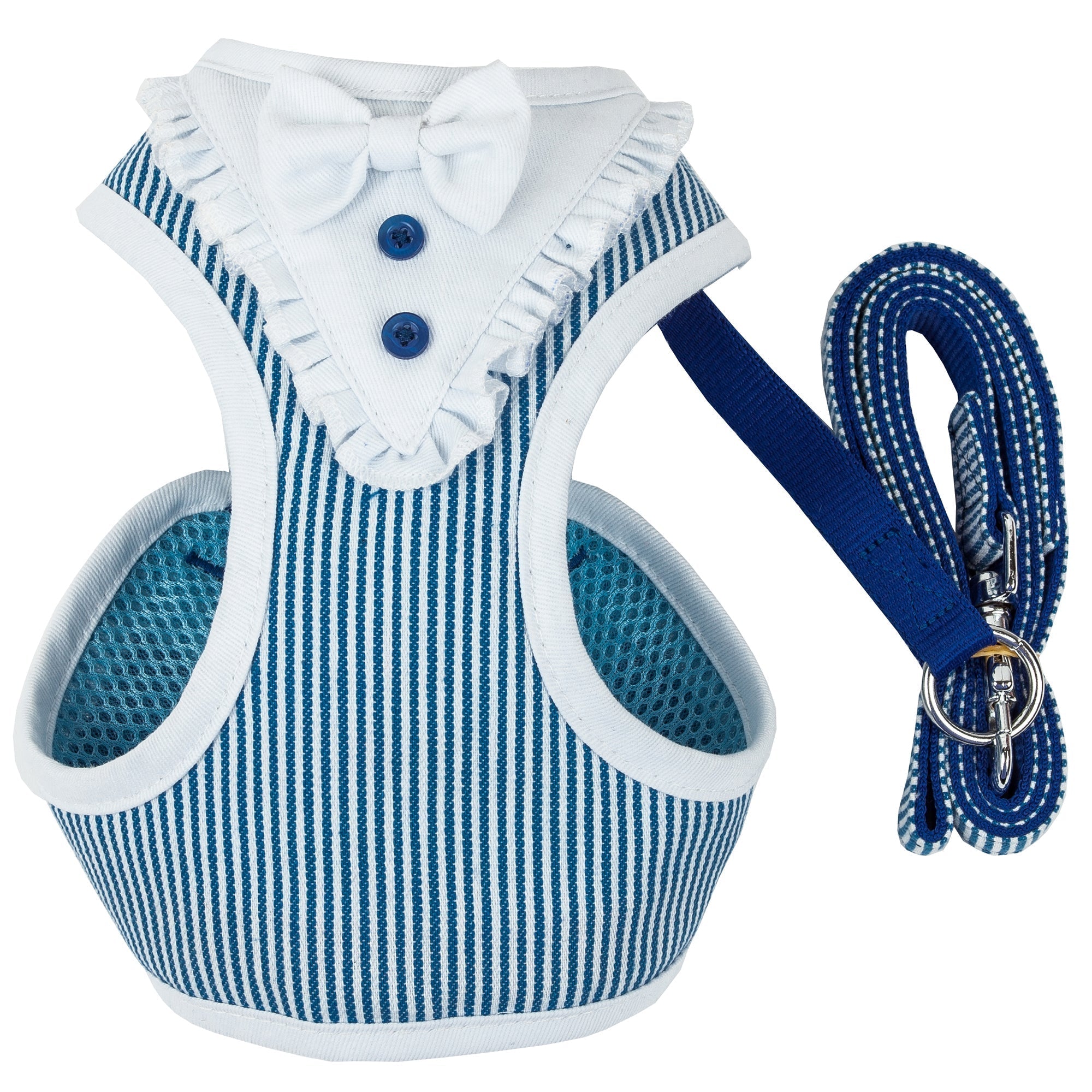 Pet Life ® Luxe 'Spawling' 2-In-1 Adjustable Fashion Dog Harness and Leash Blue