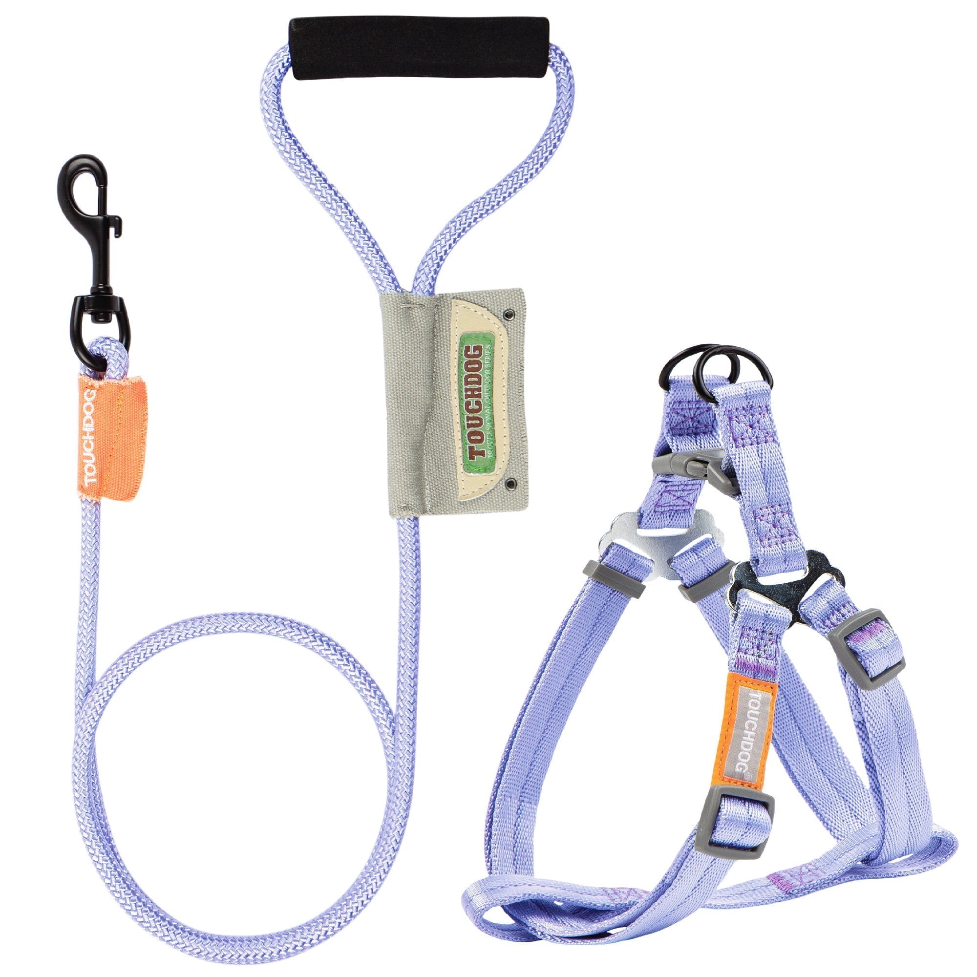 Touchdog ® 'Macaron' 2-in-1 Durable Nylon Dog Harness and Leash Purple