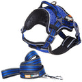 Dog Helios ® 'Journey Wander' Chest Compressive Sporty Adjustable Dog Harness and Leash Blue