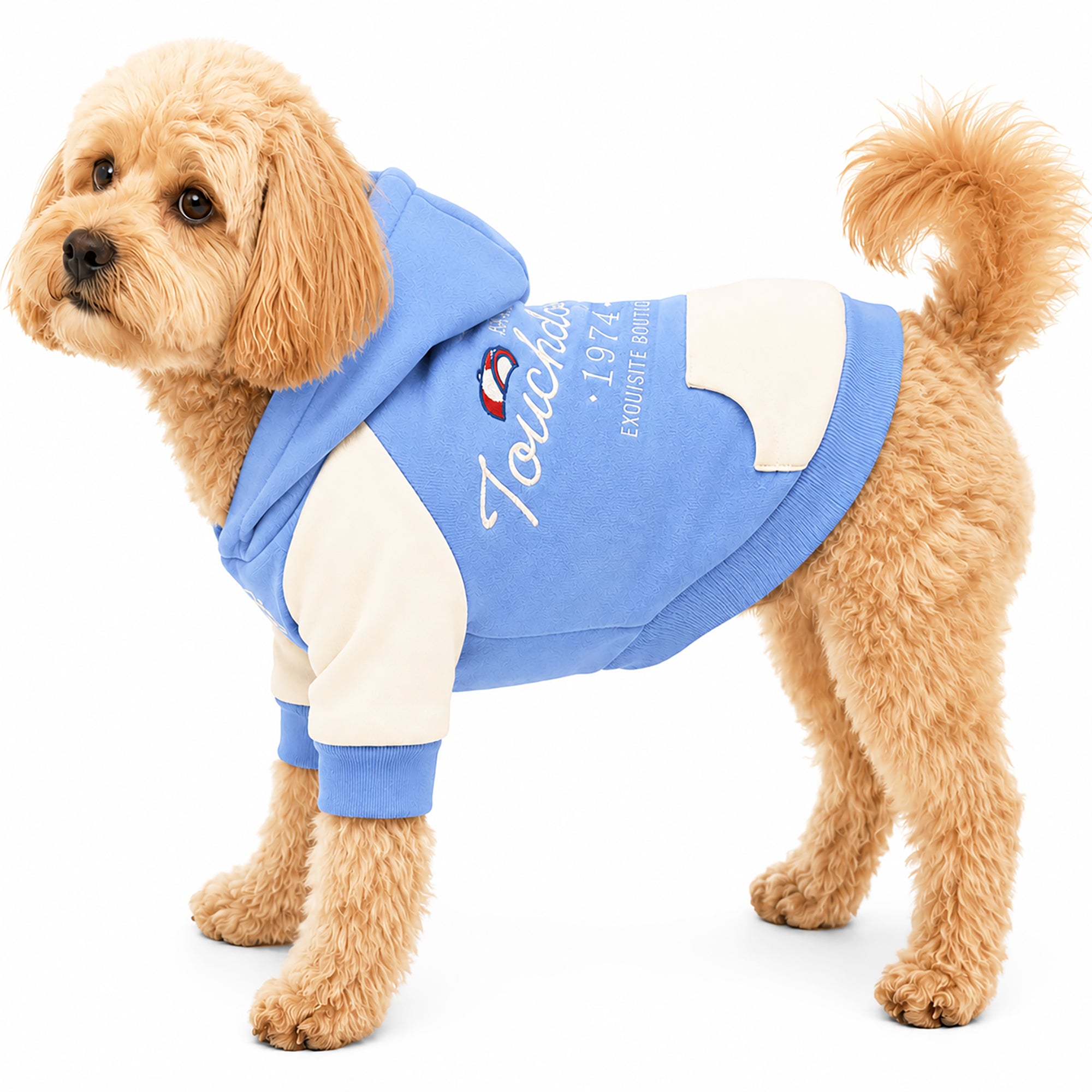 Touchdog 'Heritage' Soft-Cotton Fashion Dog Hoodie Sweater Blue