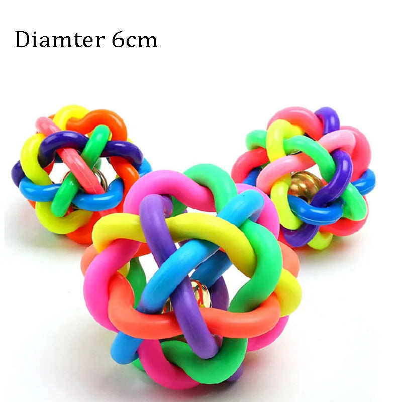 1-Pack Squeaky Dog Ball Toy 6 cm (2.36 in) Rubber Chew Toy for Small Dogs and Puppies Bell Ball 1pcs random color China Mainland