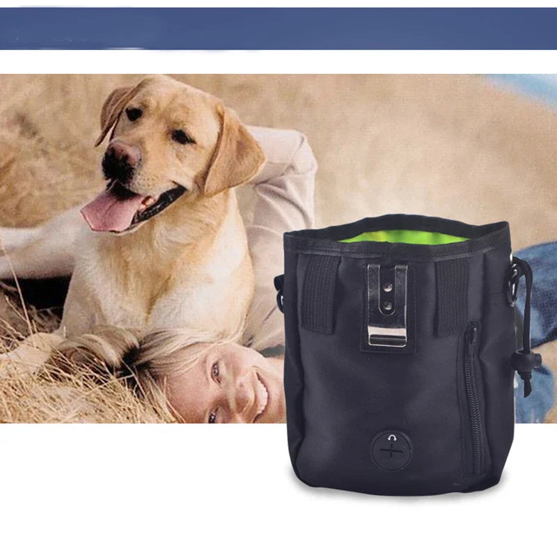 Dog Training Treat Bag – Waist Pouch with Poop Bag Dispenser | Nylon | Black & Grey