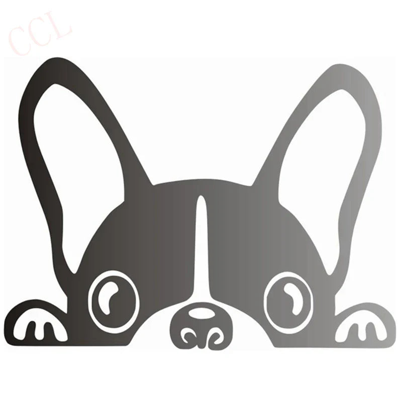 French Bulldog Light Switch Sticker | Vinyl Wall Decal for Switch Plate S2143silver 8cm x 5cm