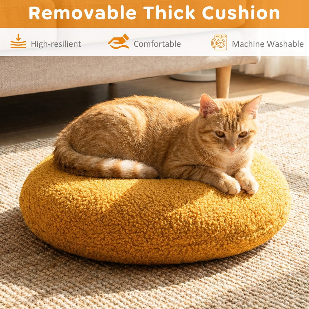 Hamburger Cat Nest with Chicken Drumstick Toy and Removable Cushion for Indoor Cats