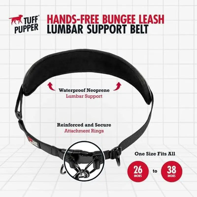 Hands Free Dog Leash Heavy Duty Bungee Waist Belt Reflective Training One - Large Dog (45-125 Pounds)