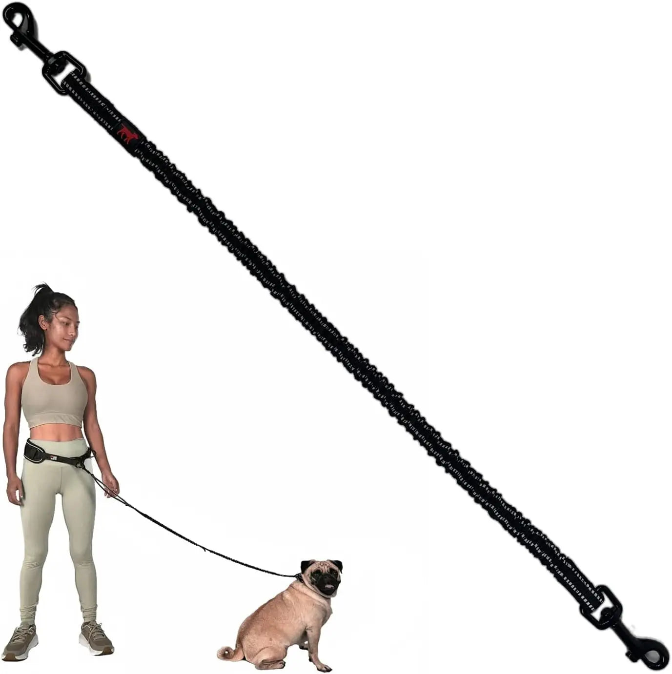 Hands Free Dog Leash Heavy Duty Bungee Waist Belt Reflective Training Xcessory - Small Dog (Add-On Bungee)