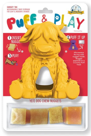 Yeti Puff and Play Hangry Yak Dog Toy Hangry Yak - Yellow