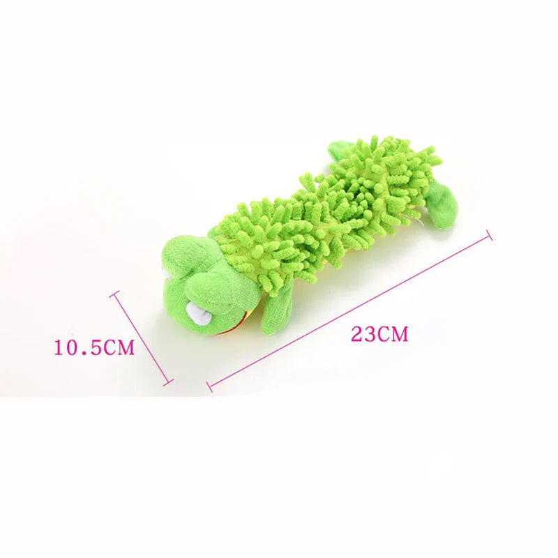 Durable Plush Squeaky Dog Chew Toy for Small Dogs, Animal Shape Puppy Toy for Chihuahua Yorkie Bichon Green Frog As the pictures CN