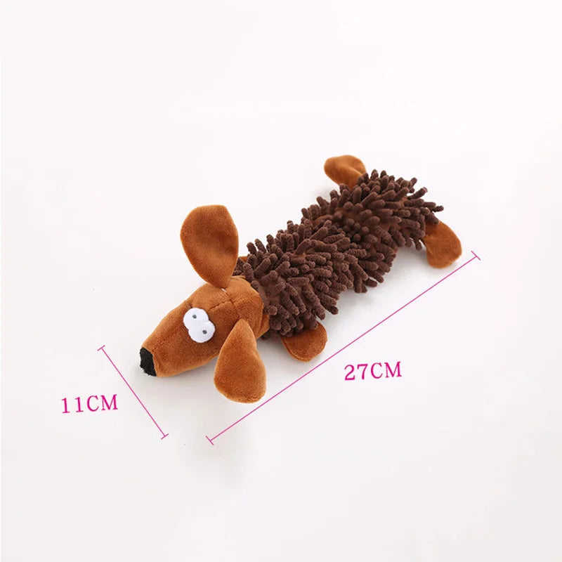 Durable Plush Squeaky Dog Chew Toy for Small Dogs, Animal Shape Puppy Toy for Chihuahua Yorkie Bichon Brown Dog As the pictures CN