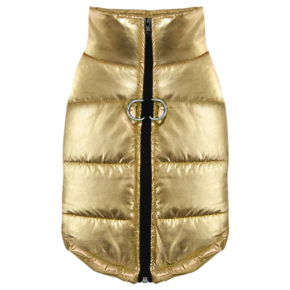 Clothes For Small Dogs Waterproof Dog Clothes Puppy Pet Jacket Winter Warm Vest Dog Coat Clothing For Chihuahua French Bulldog Gold