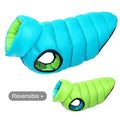 Warm Winter Dog Clothes Vest Reversible Dogs Jacket Coat 3 Layer Thick Pet Clothing Waterproof Outfit for Small Large Dogs green