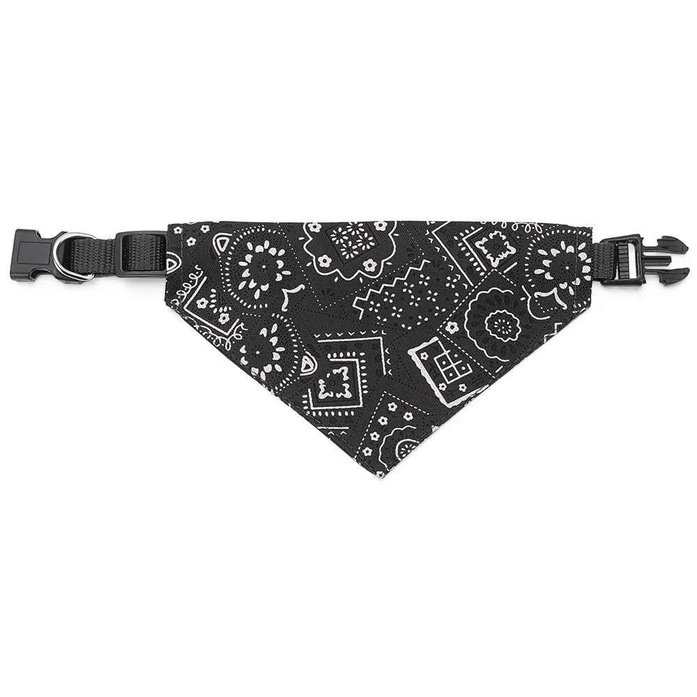 Adjustable Pet Bandana Scarf for Dogs & Cats – Stylish & Comfortable Accessory black