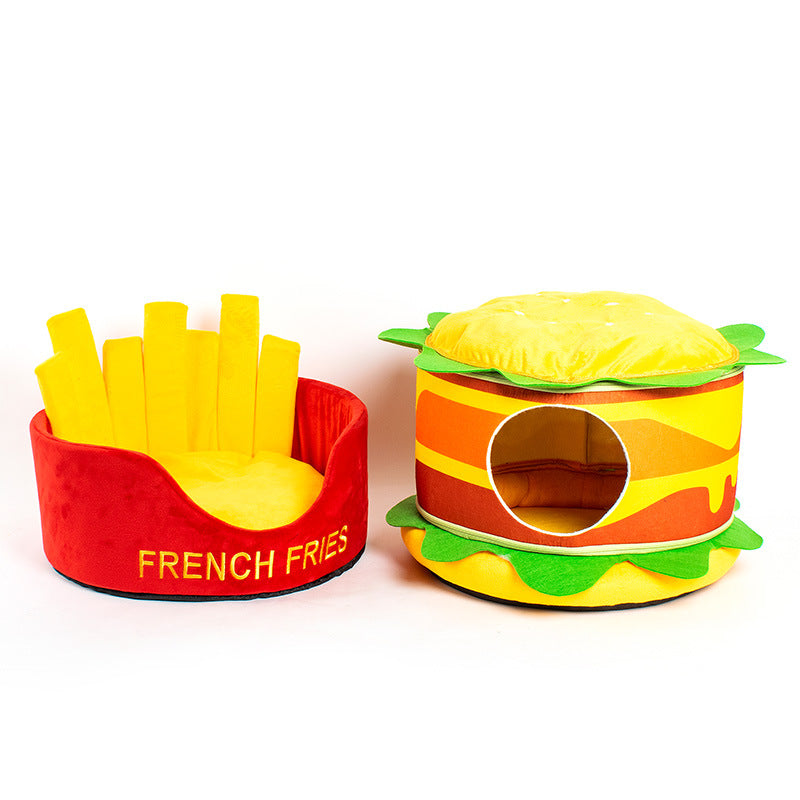 Hamburger French Fries Pet Bed Hamburger and Fries (2 pieces)