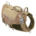 Tactical Dog Harness Military No Pull Pet Harness Vest For Medium Large Dogs Training Hiking Molle Dog Harness With Pouches Blank Khaki Harness Chest 55-80cm