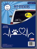 Heart Beat with Paw - Car Sticker