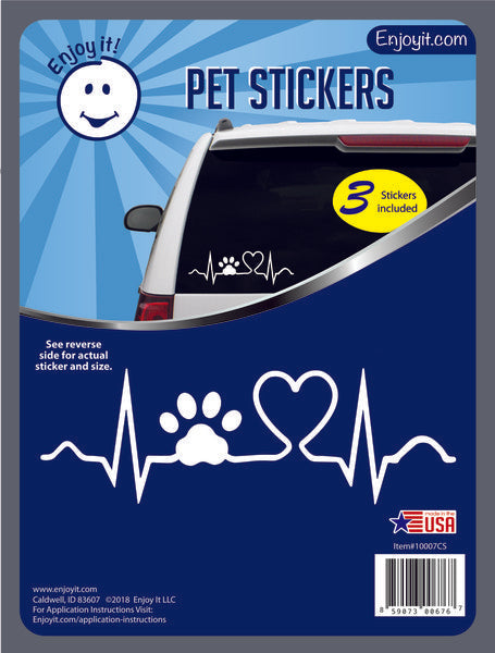 Heart Beat with Paw - Car Sticker