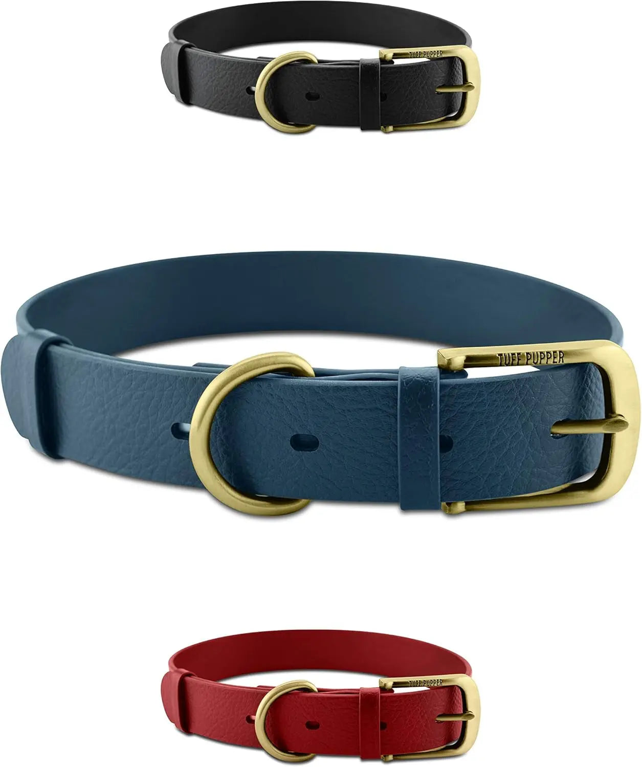 Heavy Duty Waterproof Dog Collar Metal Buckle Odor Proof XS–L (all colors) Midnight Blue