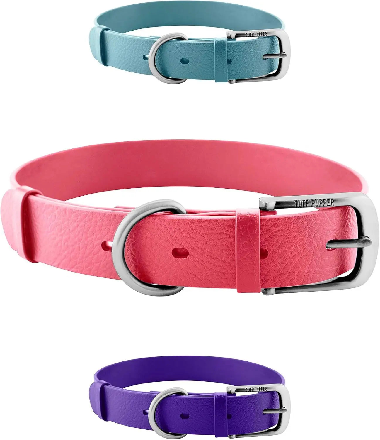 Heavy Duty Waterproof Dog Collar Metal Buckle Odor Proof XS–L (all colors) Punch Pink