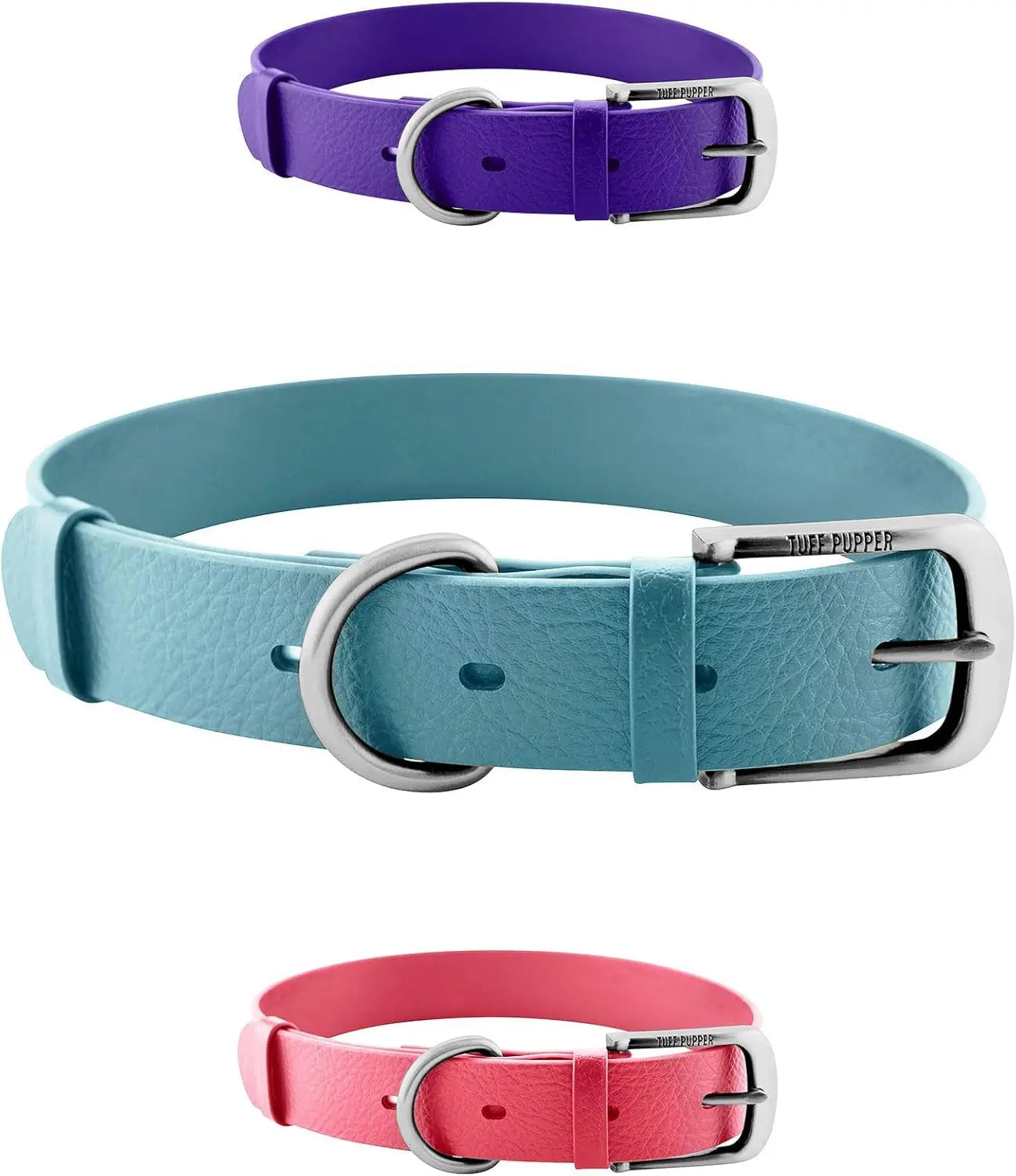 Heavy Duty Waterproof Dog Collar Metal Buckle Odor Proof XS–L (all colors) Tropical Teal X-Small (10 - 13" Neck)
