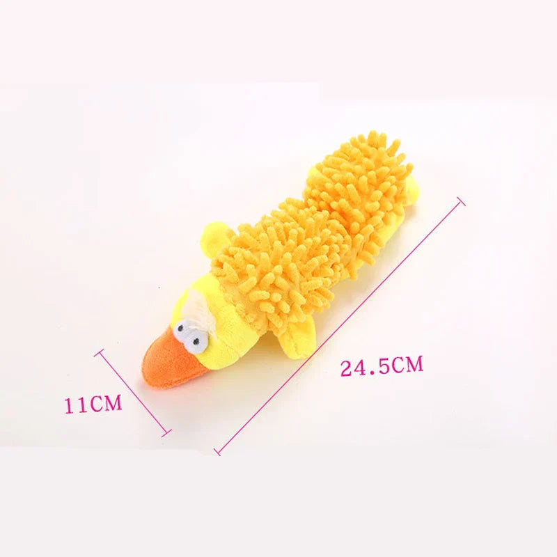 Durable Plush Squeaky Dog Chew Toy for Small Dogs, Animal Shape Puppy Toy for Chihuahua Yorkie Bichon Yellow Duck As the pictures CN
