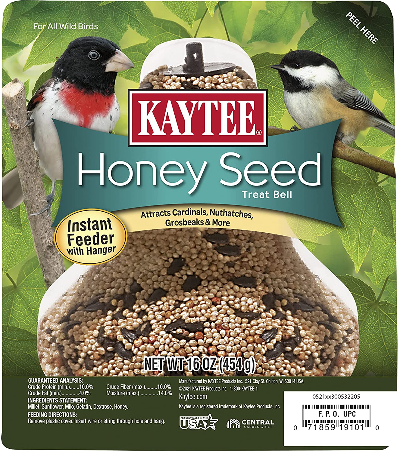 Kaytee Bird Seed Bell, 15 oz Honey Seed