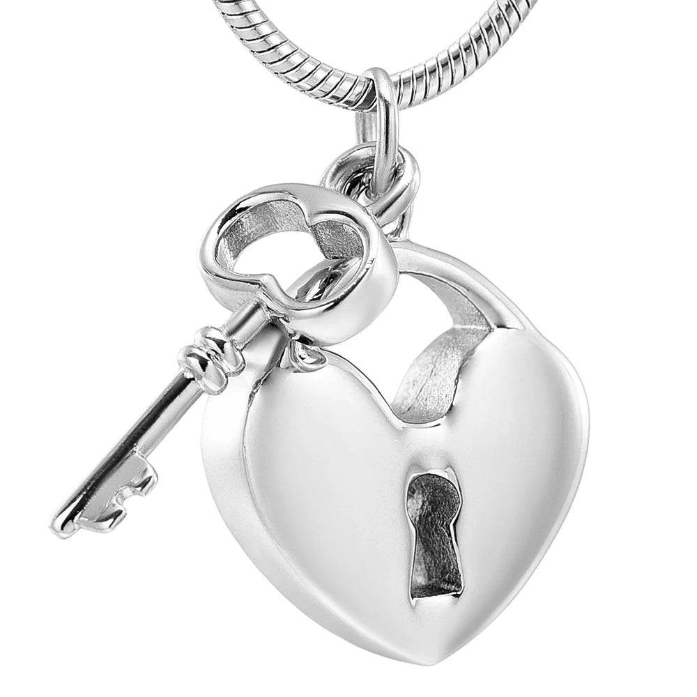 Key & Heart Ashes Necklace Pendant