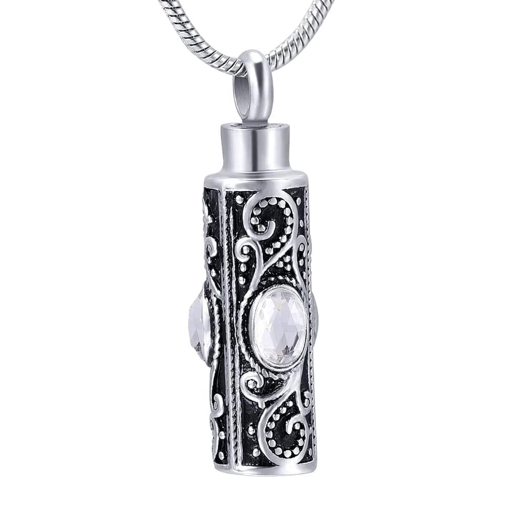 Paisley Cylinder Ashes Necklace Pendant