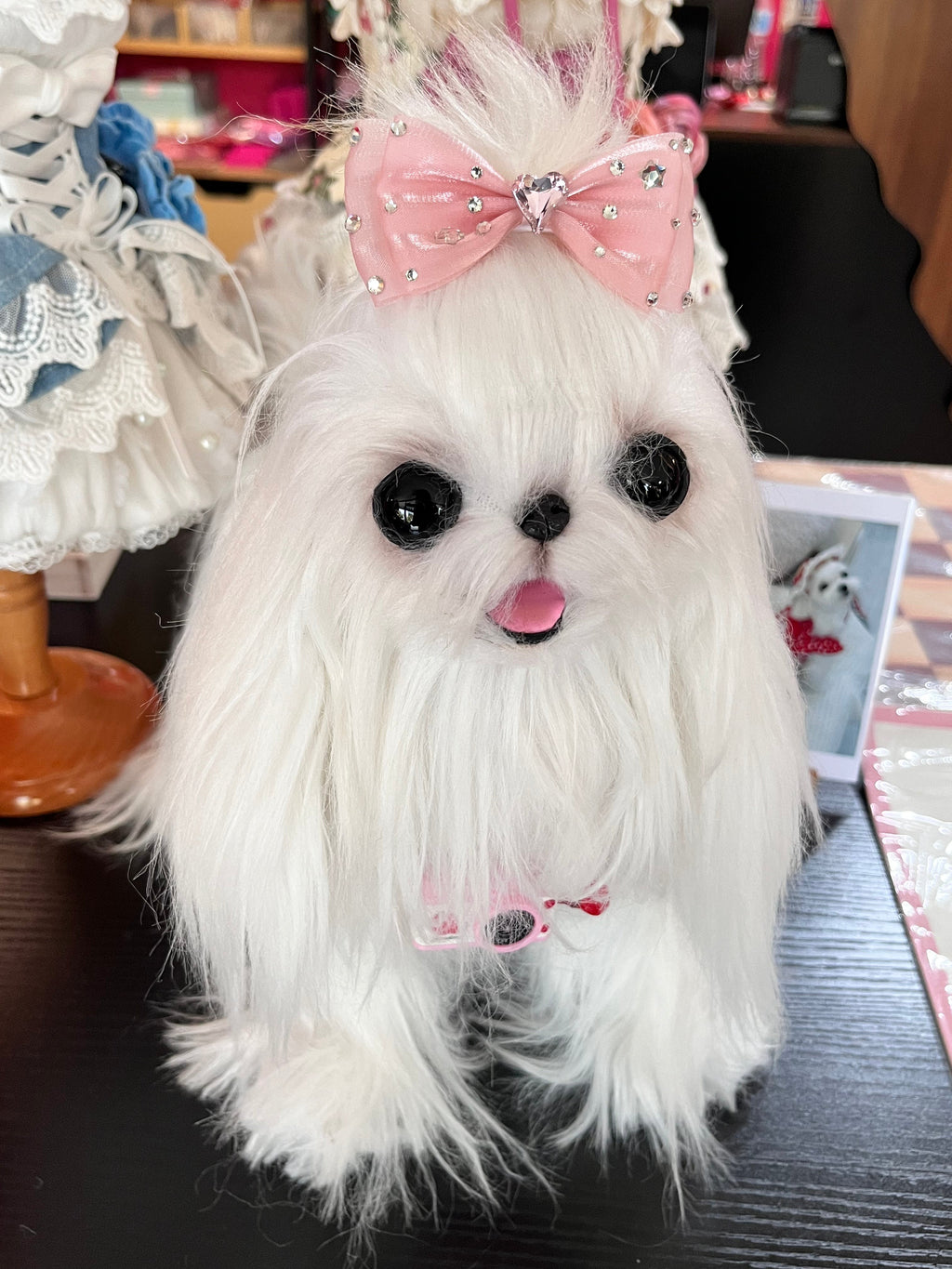 Pet Accessories Rhinestone Heart Bow Hair Clip headwear