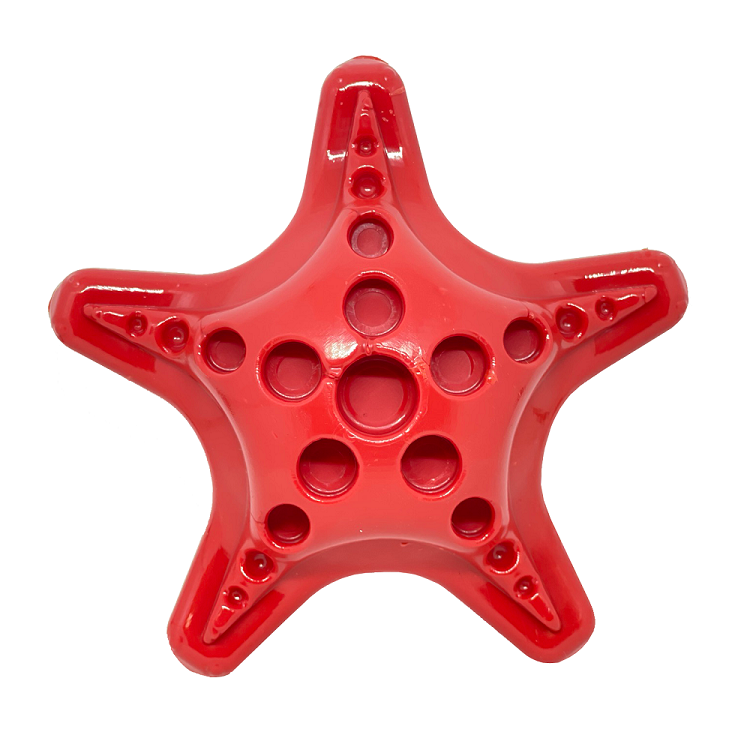 Starfish Nylon Dog Chew Toy for Aggressive Chewers | USA Made | SodaPup Starfish Nylon Toy - Red
