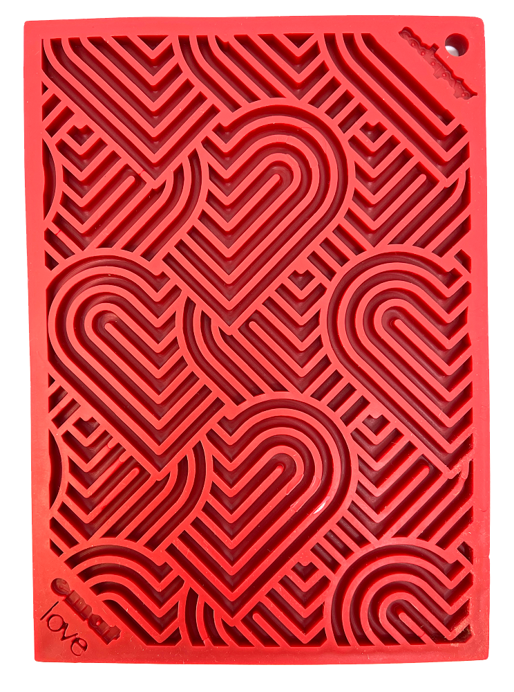 Love eMat - Enrichment Lick Mat for Dogs and Cats| Heart Design | SodaPup Heart Design "Love" emat - Small