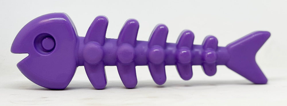 Fish Bone Nylon Dog Toy for Aggressive Chewers | USA Made | SodaPup Fish Bone Nylon Chew Toy - Purple