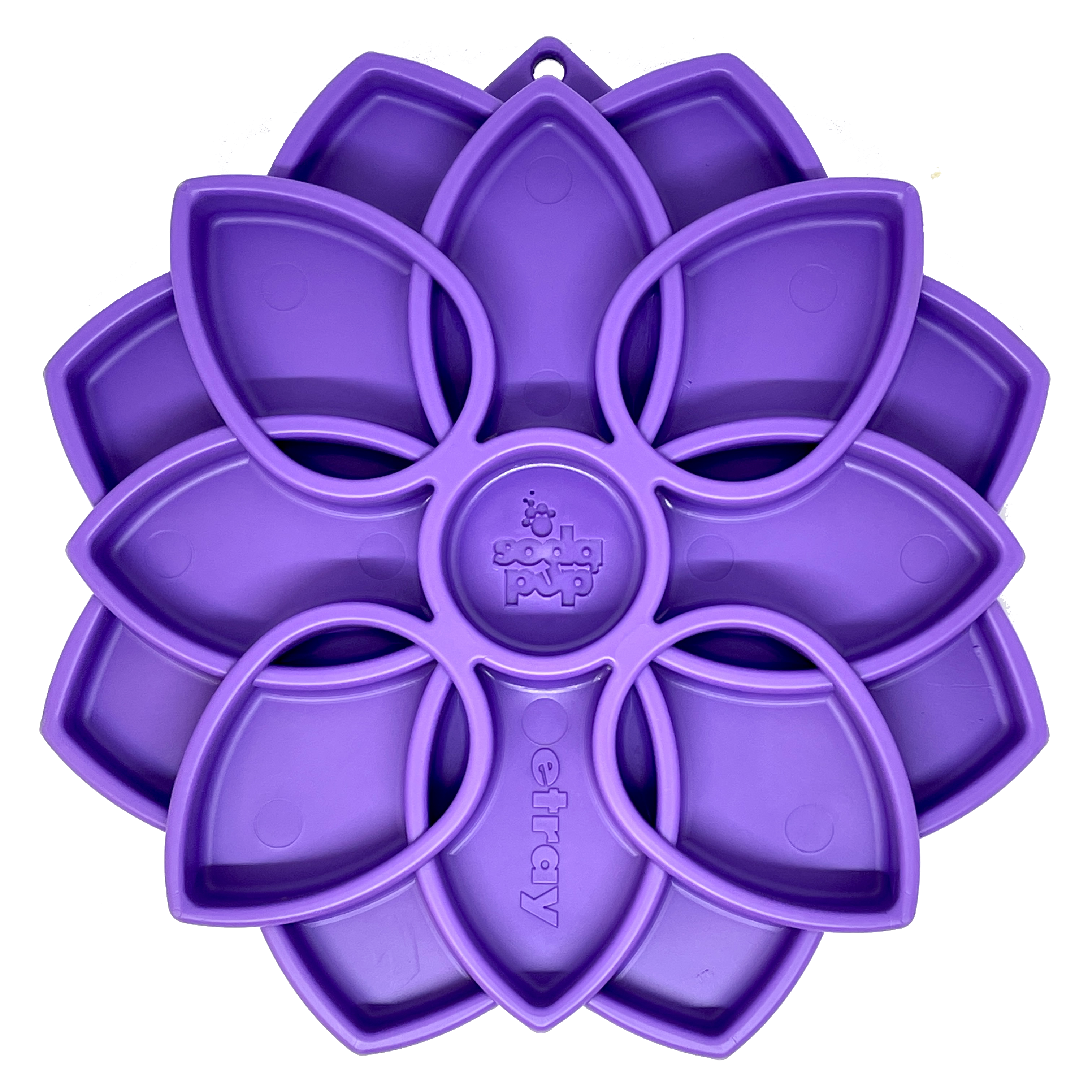 Mandala eTray Shallow Slow Feeder Dog Bowl for Enrichment | USA Made Purple Mandala eTray