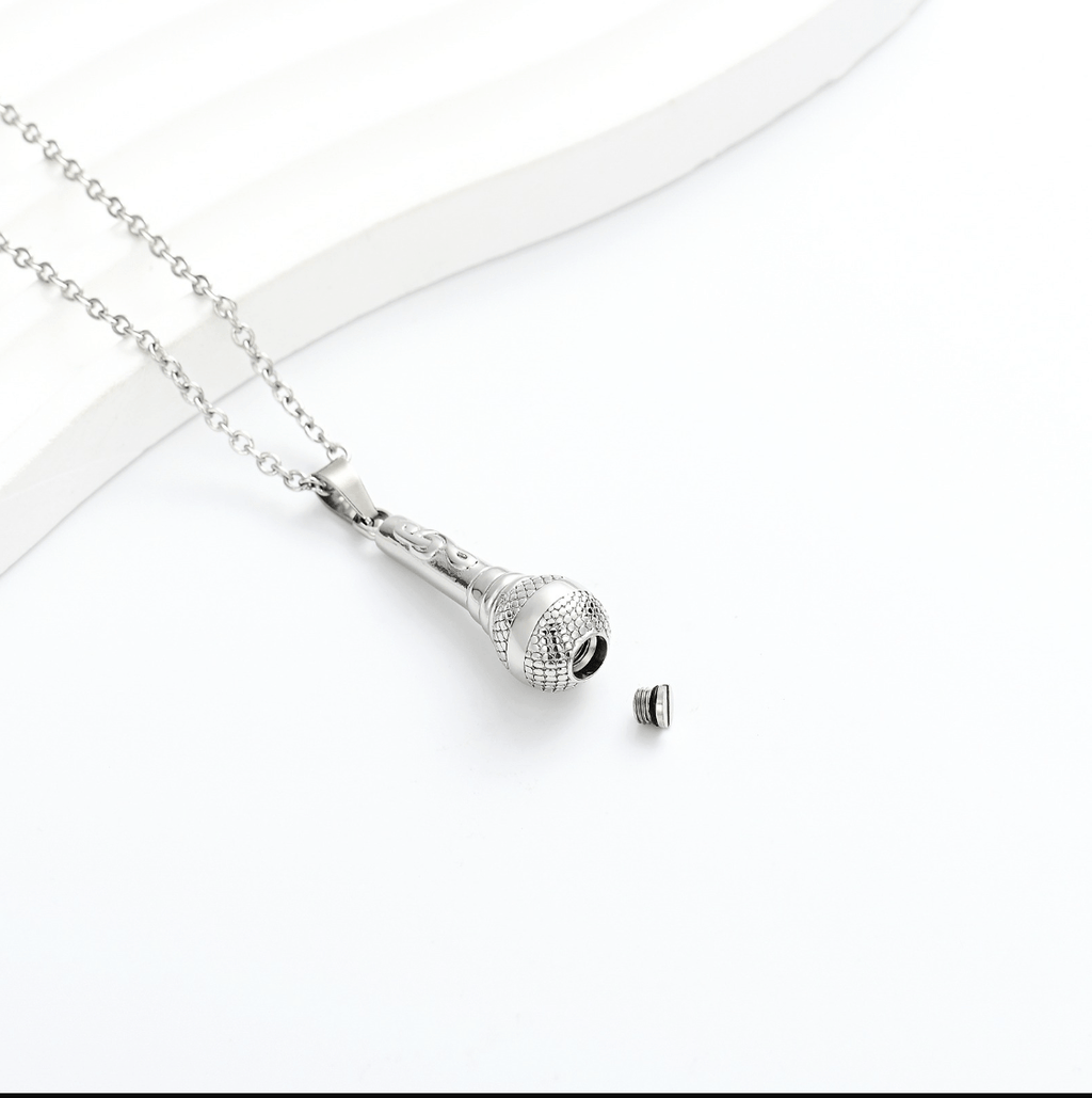 Microphone Ashes Necklace Pendant